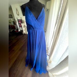 Size 16 Royal Blue Chiffon Prom Gown